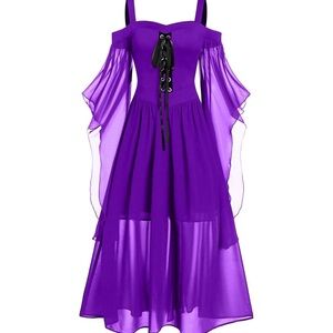 ⭐️HOST PICK⭐️NWOT Steampunk Fairy Cold Shoulder Hi-Lo Dress